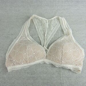 Victorias Secret Bra Womens Cream Off White Bralette Lace Pullover Nonwire Racer